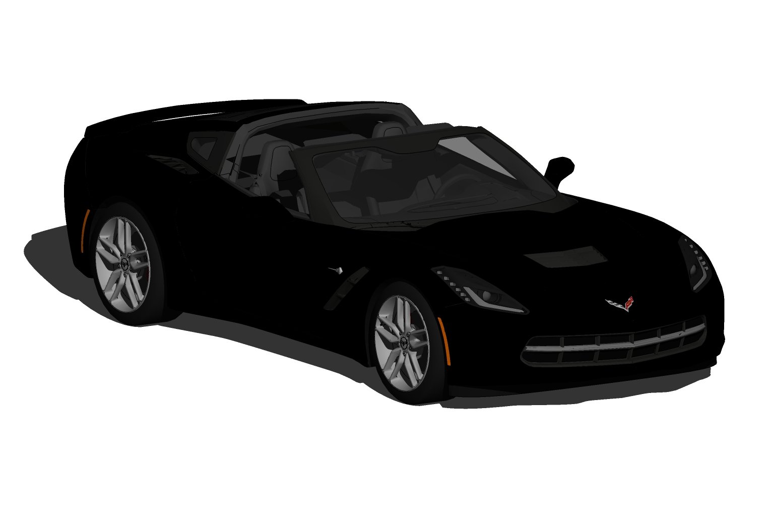 3D Model of 2014 Chevrolet Corvette C7 Stingray Targa
