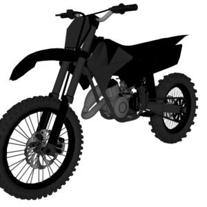 3D Model of Kawasaki KX-250 Stealth Dirt Bike