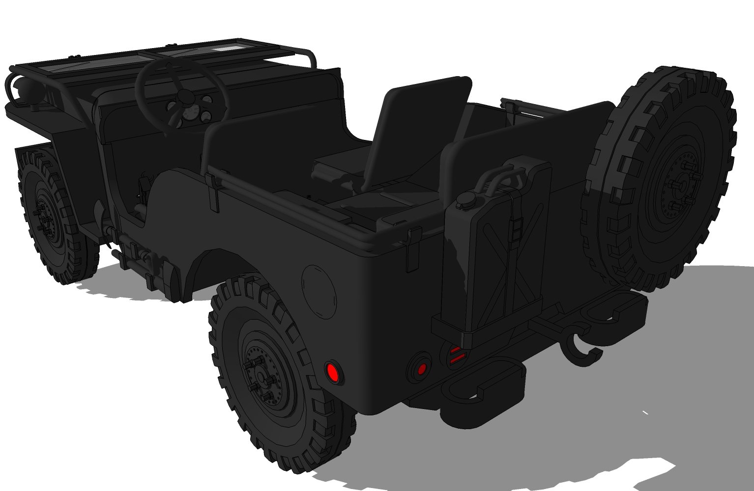 3D Model of Willys Ford WWII Jeep - Image 2