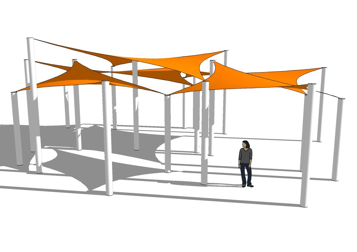 3D Model of Sky Shade Sail Shade