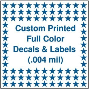 Custom Printed Full Color Decals & Labels (.004 mil)