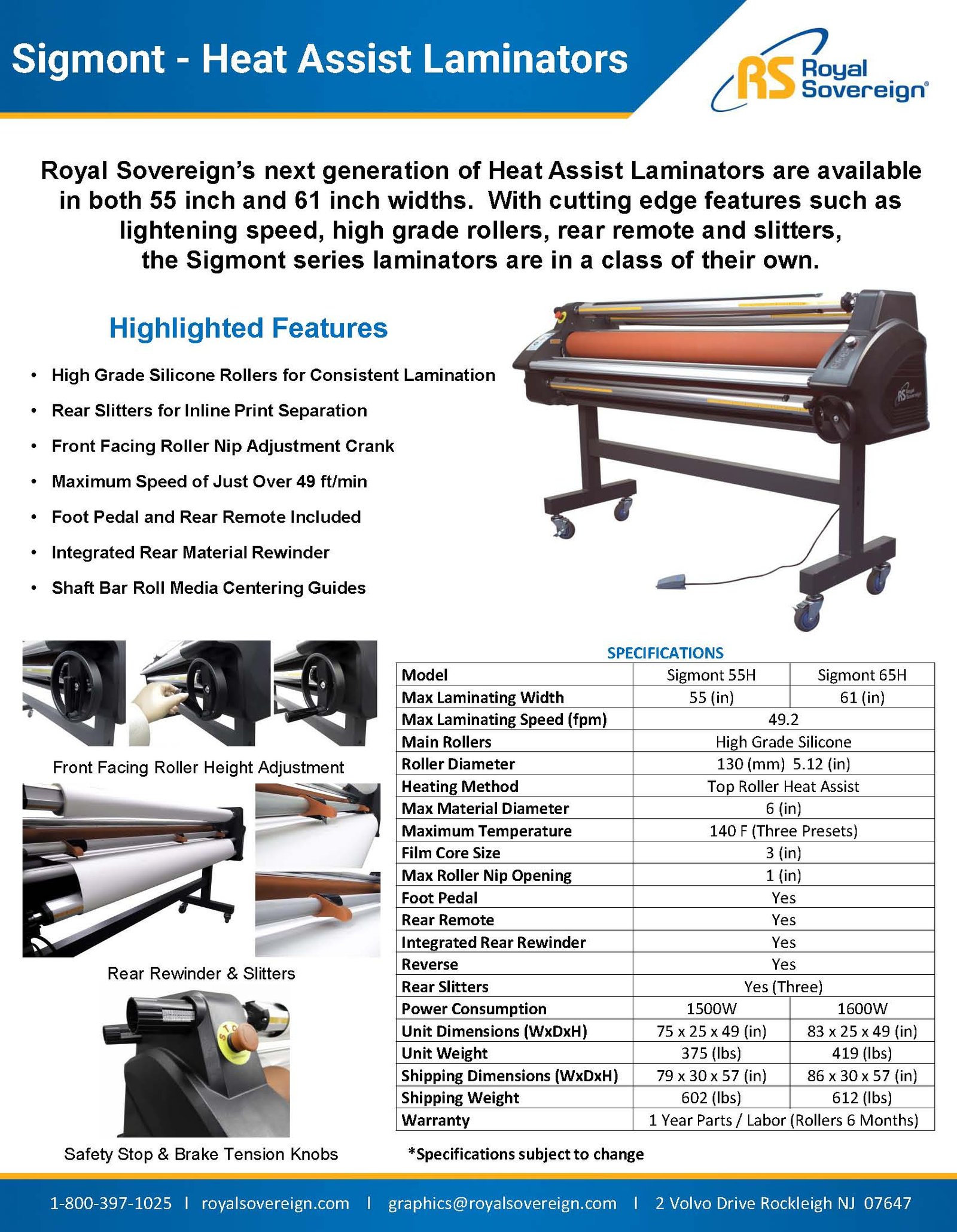 Royal Sovereign Sigmont 65H Heat Assist Cold Roll Laminator - Image 4